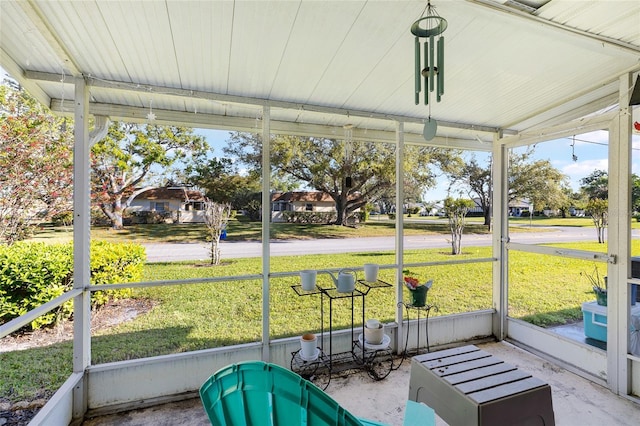 view of unfurnished sunroom