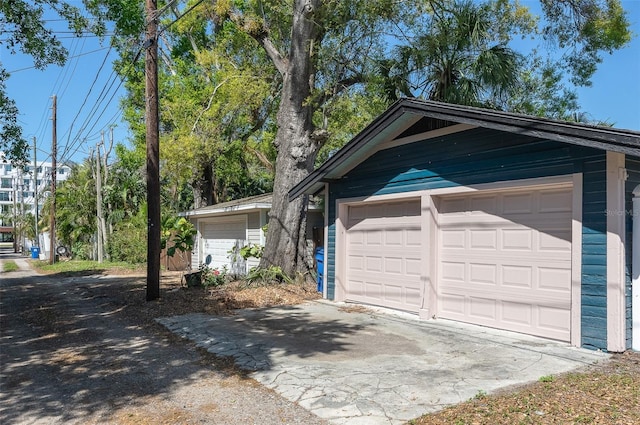 view of garage