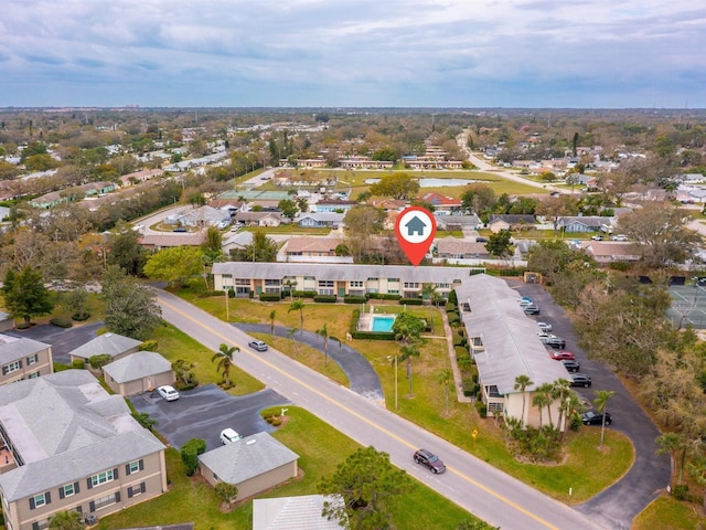 aerial view with a residential view