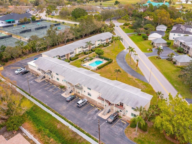 aerial view with a residential view