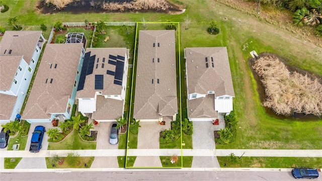 aerial view with a residential view