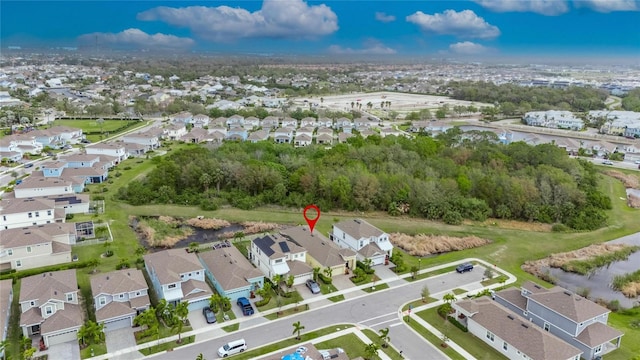 aerial view featuring a residential view