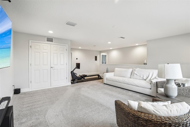 13176 Twin Bridges Dr, Riverview, FL 33579 - carpeted living area with baseboards and recessed lighting