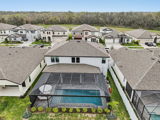 13176 Twin Bridges Dr, Riverview, FL 33579 - aerial view of residential area featuring a pool area