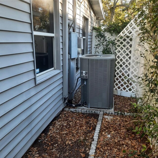 exterior details with central air condition unit