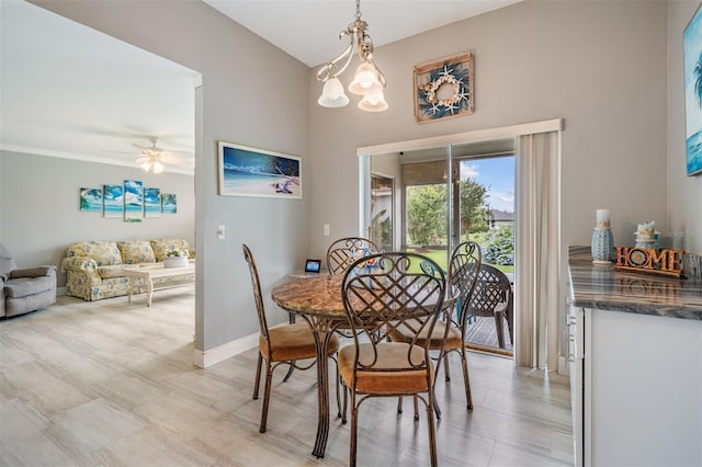 29312 Marker Loop, San Antonio, FL 33576 - dining room with ceiling fan and baseboards