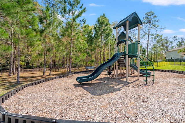 communal playground with fence