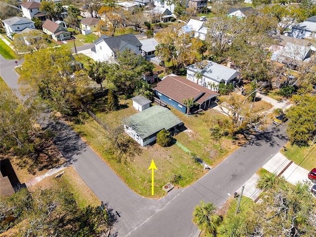 aerial view with a residential view