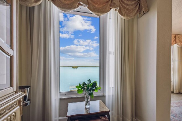 634 Edgewater Dr Unit 744, Dunedin, FL 34698 - dining space featuring a water view