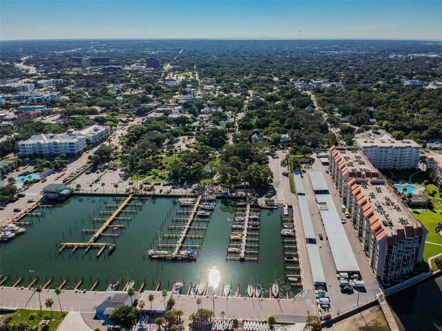 634 Edgewater Dr Unit 744, Dunedin, FL 34698 - bird's eye view of numerous boat docks and a large body of water