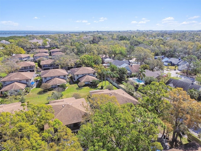 birds eye view of property with a residential view