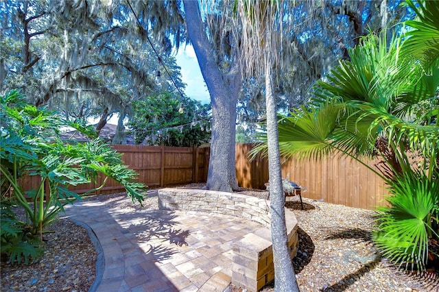 view of patio featuring a fenced backyard