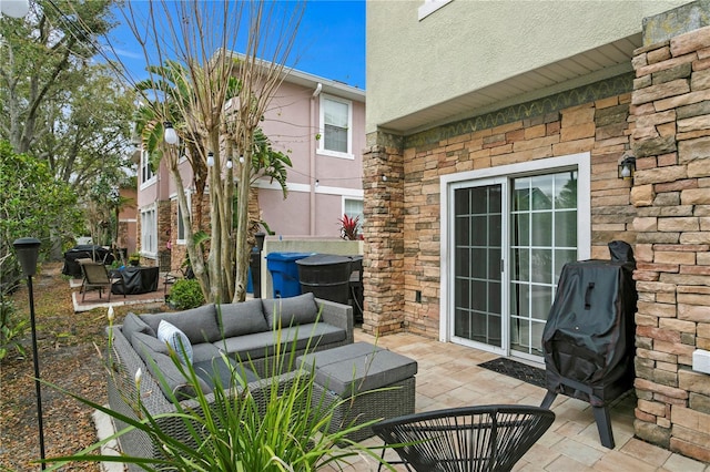 view of patio featuring an outdoor hangout area