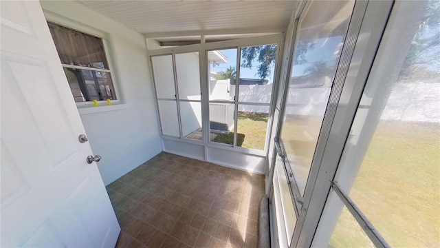 view of unfurnished sunroom