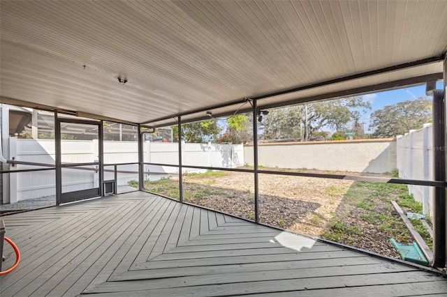 view of unfurnished sunroom