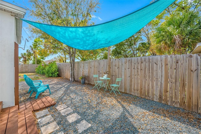 view of patio / terrace featuring a fenced backyard