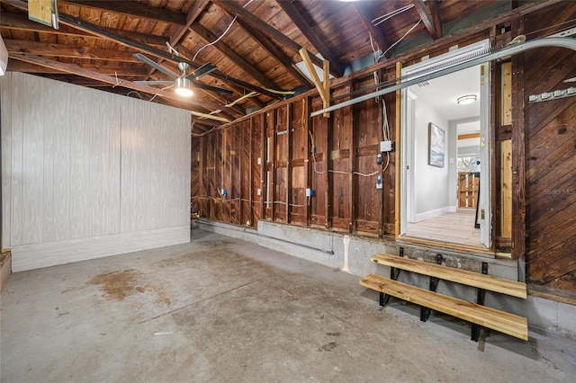 basement featuring a garage