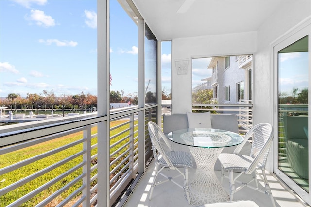 view of sunroom