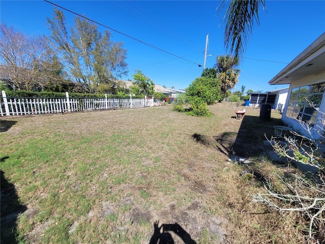 view of yard featuring fence