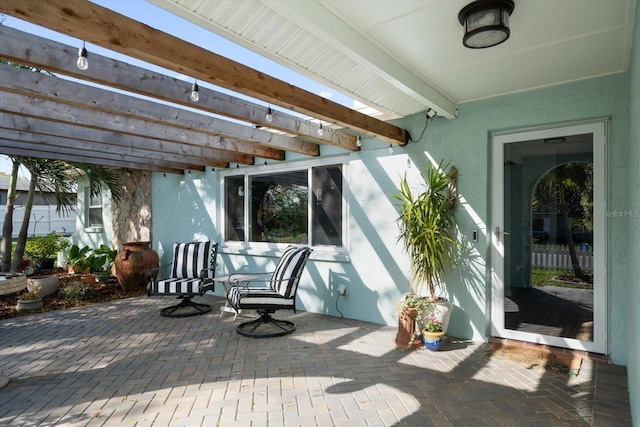 view of patio / terrace with a pergola