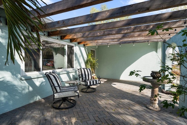 view of patio with a pergola