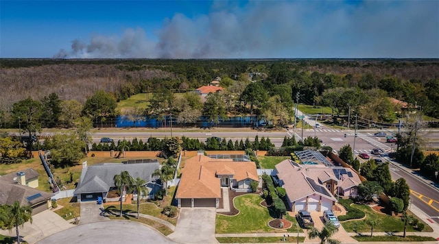 aerial view with a residential view