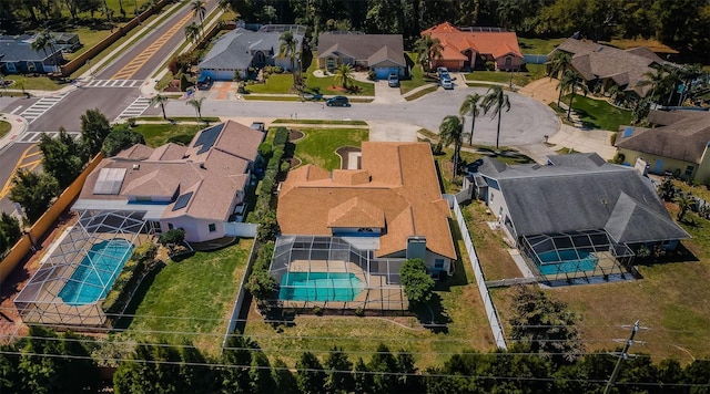 bird's eye view with a residential view