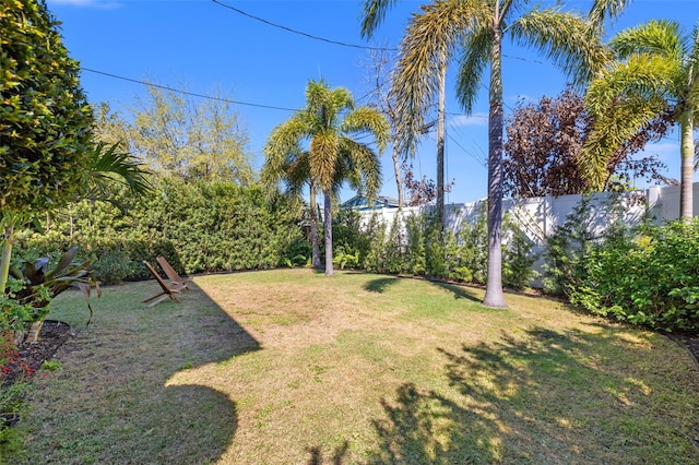 view of yard with fence