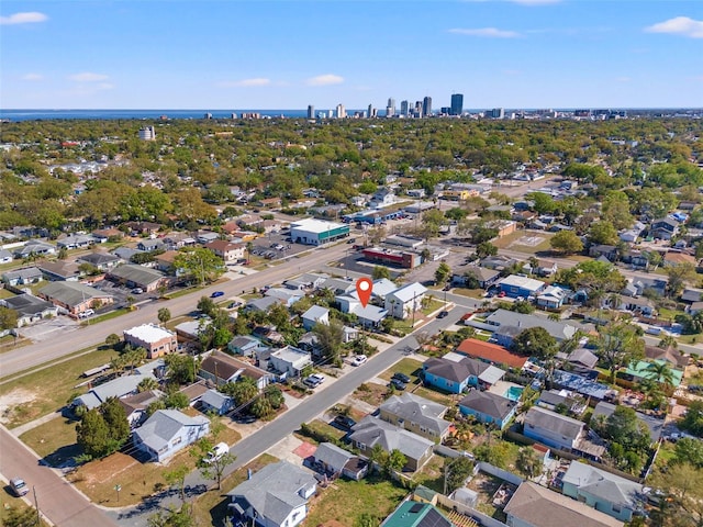 aerial view featuring a city view