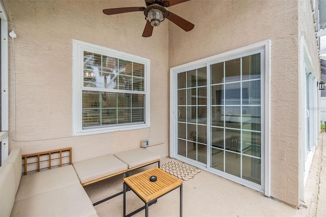 view of patio with ceiling fan