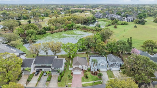 aerial view with a residential view