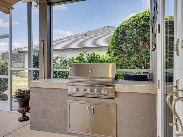 view of patio with grilling area and area for grilling