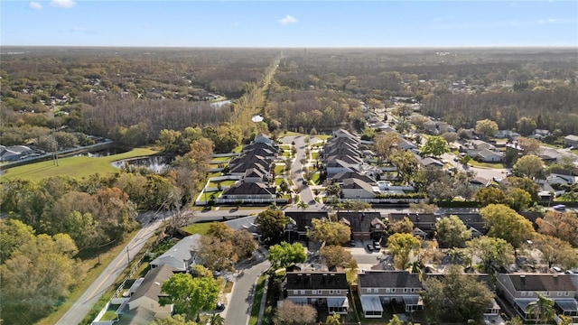 aerial view with a residential view and a water view