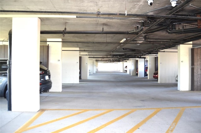 view of parking garage