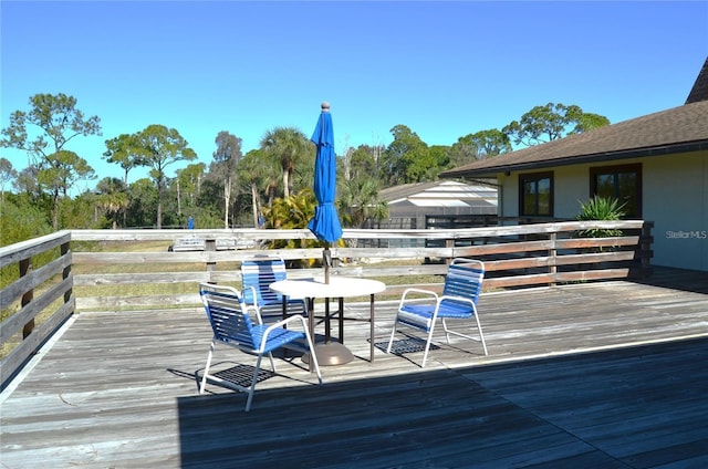 view of wooden deck