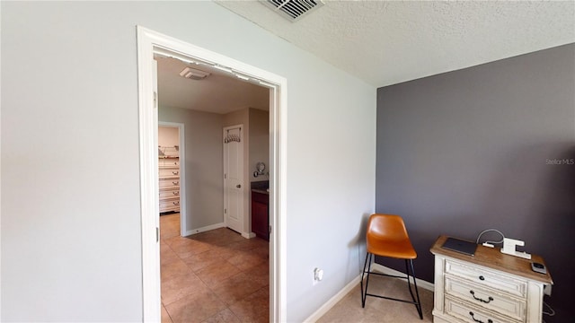 10115 Paradise Fish Dr, Riverview, FL 33578 - office area featuring visible vents, a textured ceiling, and baseboards