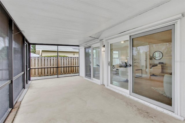 view of unfurnished sunroom