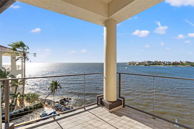 balcony with a water view