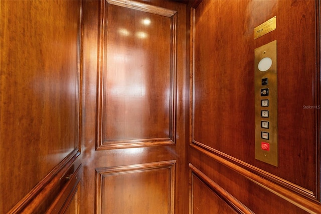 interior details with elevator