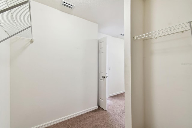 spacious closet featuring carpet floors and visible vents