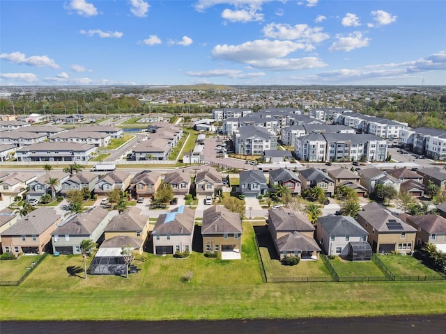 aerial view with a residential view