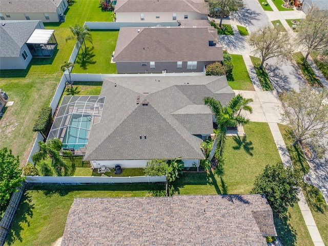 drone / aerial view with a residential view