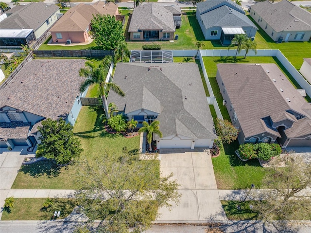 aerial view with a residential view