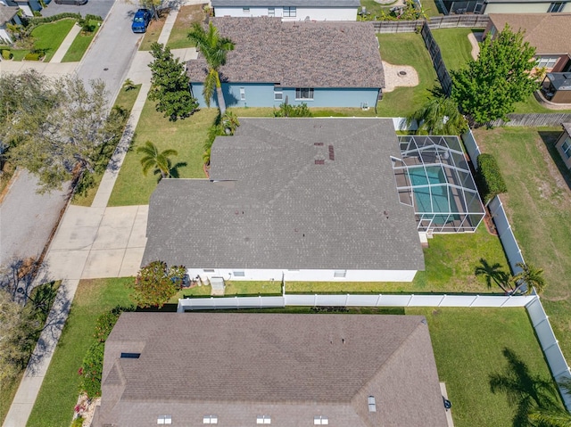 bird's eye view with a residential view