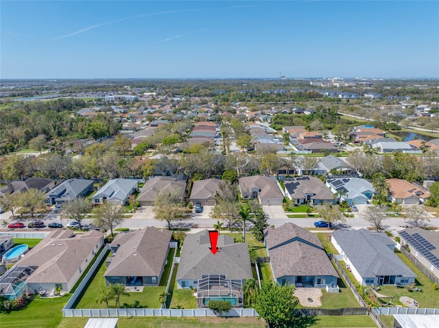 drone / aerial view with a residential view