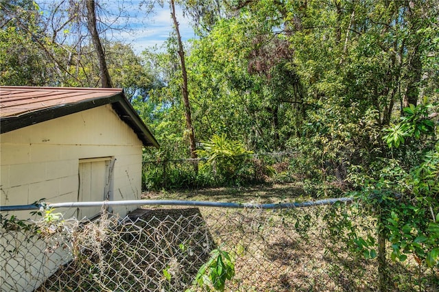 view of yard featuring fence