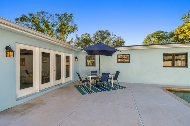 view of patio with french doors