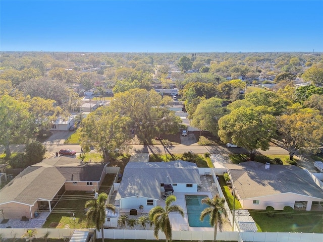 birds eye view of property with a residential view