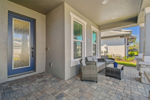 view of patio featuring outdoor lounge area