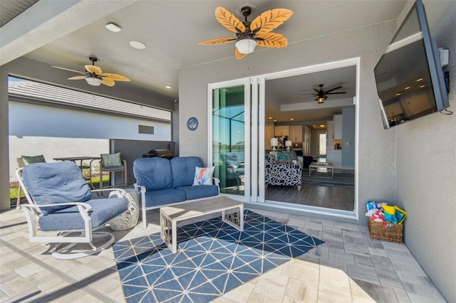 view of patio / terrace featuring a ceiling fan